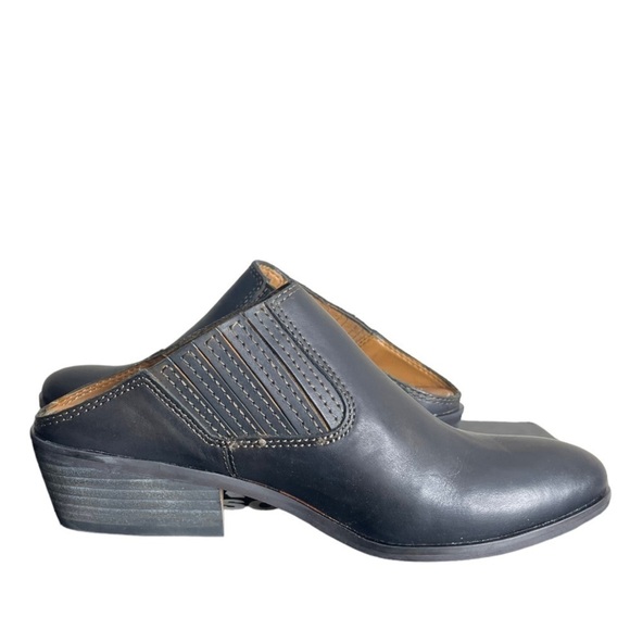 Frye Roxie Slip-On Leather Block Heel Mules – Size 6 - Picture 2 of 7